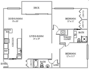 2 Beds • 2 Bath 311 floor plan
